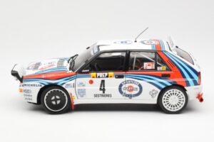 Lancia Delta HF Integrale Evo Martini #4 D. Auriol / B. Occelli Winner Rally Monte Carlo 1992 Kyosho 1:18 08348A Metaal — afbeelding 4 van 8