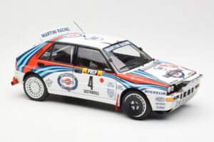 Lancia Delta HF Integrale Evo Martini #4 D. Auriol / B. Occelli Winner Rally Monte Carlo 1992 Kyosho 1:18 08348A Metaal — afbeelding 6 van 8