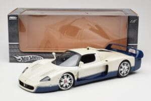 Maserati MC12 Wit Blauw Hot Wheels 1:18 G7158 Metaal — afbeelding 8 van 8