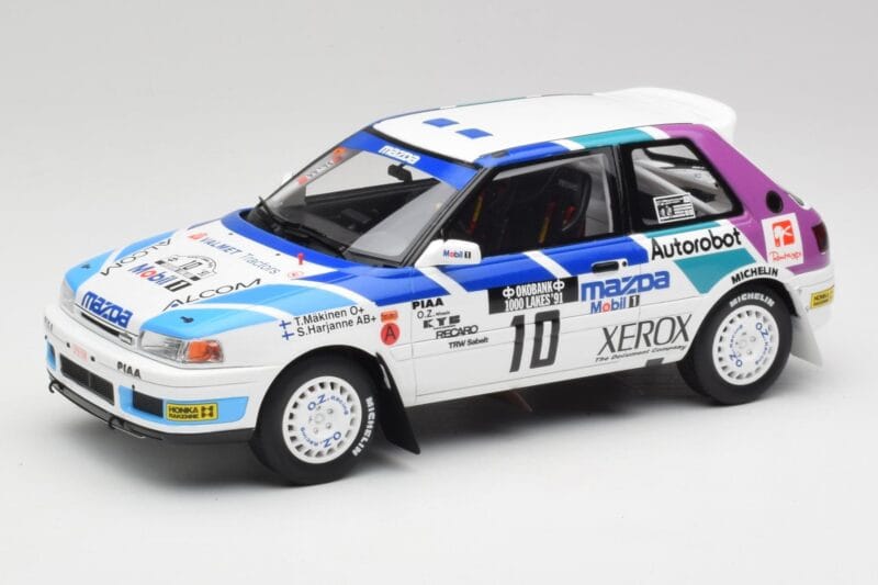 Mazda 323 GTX #10 T. Makinen / S. Harjanne 1000 Lakes Rally 1991 Otto 1:18 OT1099 Hars