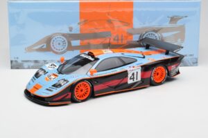 McLaren F1 GTR Gulf #41 P. Gounon / S. Oloffson 24 Hours of Le Mans 1997 Minichamps 1:18 530133741 Metaal — afbeelding 8 van 8