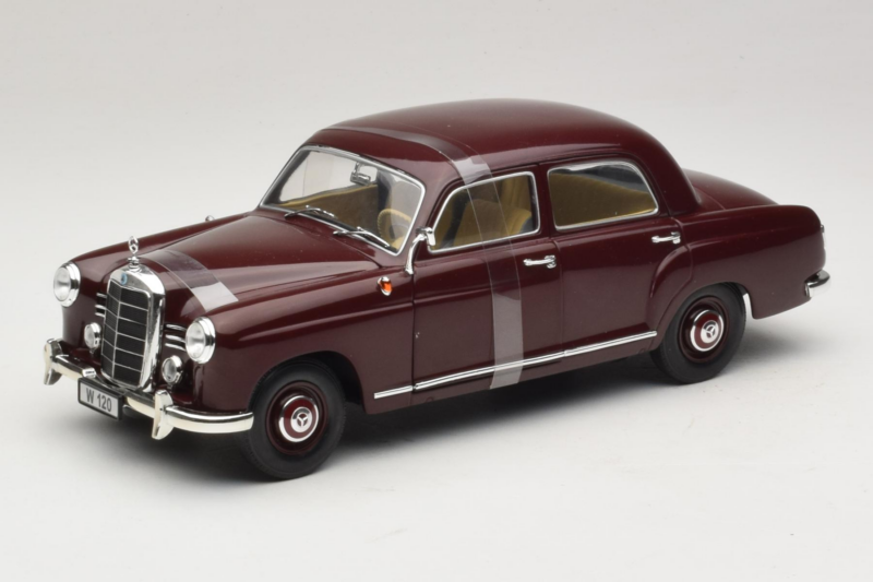 Mercedes 180 Ponton Donkerrood Revell 1:18 08876 Metaal