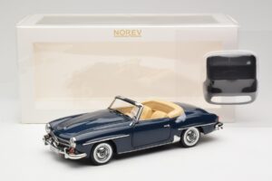 Mercedes 190 SL W121 Middle Blue Norev 1:18 183403 Metaal — afbeelding 8 van 8