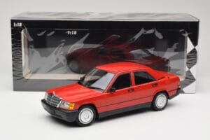 Mercedes 190E W201 Rood Minichamps 1:18 155037000 Metaal — afbeelding 6 van 6