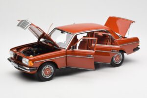 Mercedes 200 W123 English Rood Dealer Editie Norev 1:18 B66040653 Metaal — afbeelding 2 van 8
