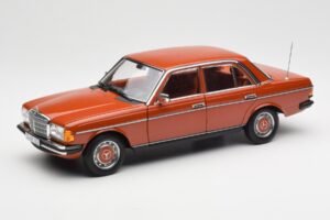 Mercedes 200 W123 English Rood Dealer Editie Norev 1:18 B66040653 Metaal