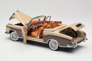 Mercedes 220 SE W128 Cabriolet Brons Rood Sun Star 1:18 3572 Metaal — afbeelding 5 van 8