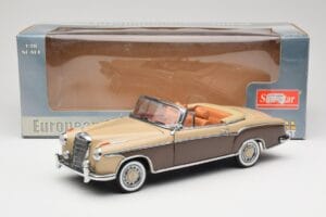 Mercedes 220 SE W128 Cabriolet Brons Rood Sun Star 1:18 3572 Metaal — afbeelding 8 van 8