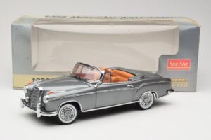 Mercedes 220 SE W128 Cabriolet Grey Metallic Sun Star 1:18 3352-M1 Metaal — afbeelding 8 van 8