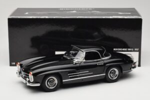 Mercedes 300 SL W198 Roadster With Hardtop Zwart Minichamps 1:18 180039040 Metaal — afbeelding 8 van 8