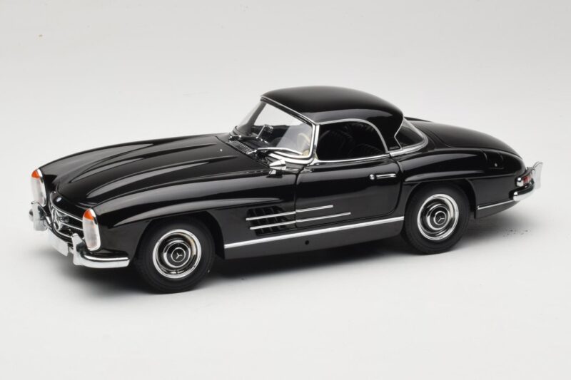 Mercedes 300 SL W198 Roadster With Hardtop Zwart Minichamps 1:18 180039040 Metaal