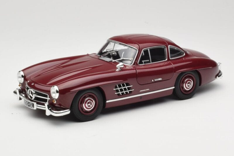 Mercedes 300 SL W198 Gullwing Donkerrood Minichamps 1:18 110037218 Metaal