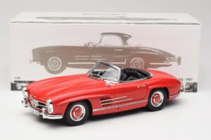 Mercedes 300 SL W198 Roadster Rood Met Hardtop Minichamps 1:18 180039041 Metaal — afbeelding 8 van 8