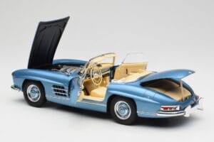 Mercedes 300 SL W198 Roadster Hardtop Light Blue Metallic Minichamps 1:18 180039042 Metaal — afbeelding 6 van 9