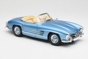 Mercedes 300 SL W198 Roadster Hardtop Light Blue Metallic Minichamps 1:18 180039042 Metaal — afbeelding 7 van 9