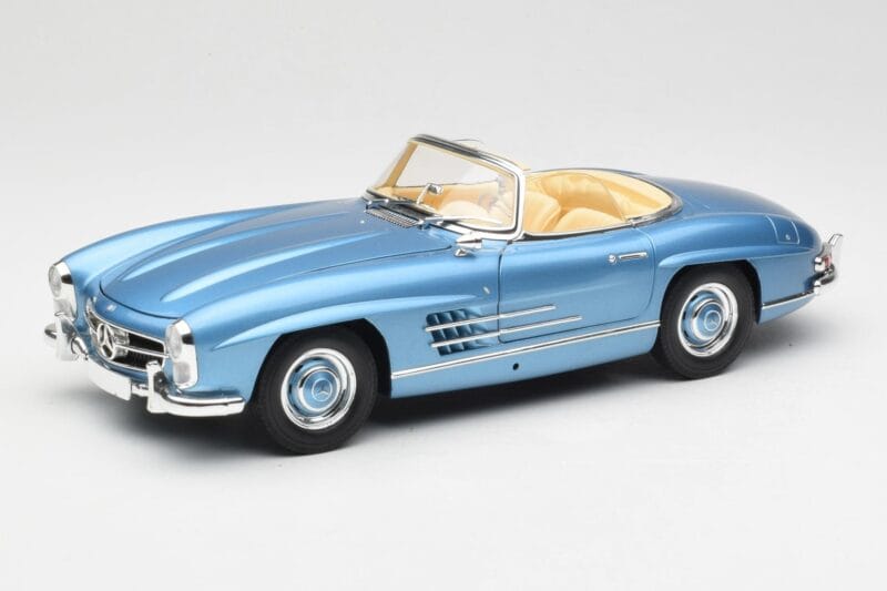 Mercedes 300 SL W198 Roadster Hardtop Light Blue Metallic Minichamps 1:18 180039042 Metaal