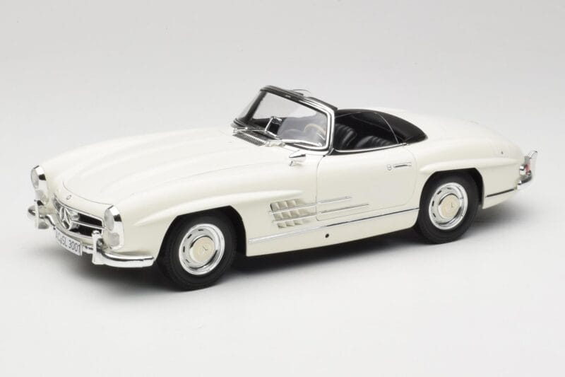 Mercedes 300 SL W198 Roadster Wit Met Softtop Minichamps 1:18 180039034 Metaal