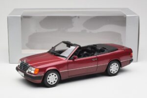 Mercedes 300CE-24 A124 Cabriolet Almandine Rood Metallic Norev 1:18 B66040616 Metaal — afbeelding 8 van 8