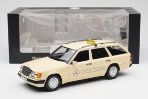 Mercedes 300D S124 T-Model Licht Ivoor Taxi Dealer Editie Norev 1:18 B66040702 Metaal