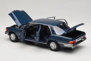 Mercedes 350 SEL W116 Hansa Blue Norev 1:18 183976 Metaal — afbeelding 5 van 8