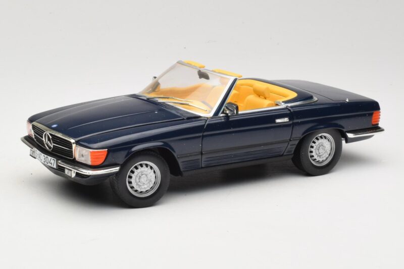 Mercedes 350 SL R107 Donkerblauw Sun Star 1:18 MB003 Metaal