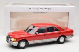 Mercedes 560 SEL W126 Rood Norev 1:18 183463 Metaal — afbeelding 8 van 8