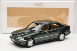 Mercedes C-Class W202 Malachite Green Norev 1:18 183372 Metaal — afbeelding 8 van 8