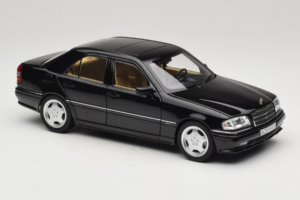 Mercedes C36 AMG W202 Obsidian Black Metallic Norev 1:18 183381 Metaal — afbeelding 6 van 8