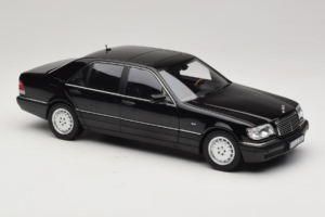 Mercedes S-Class W140 S600 Obsidian Black Metallic Norev 1:18 183045 Metaal — afbeelding 6 van 8