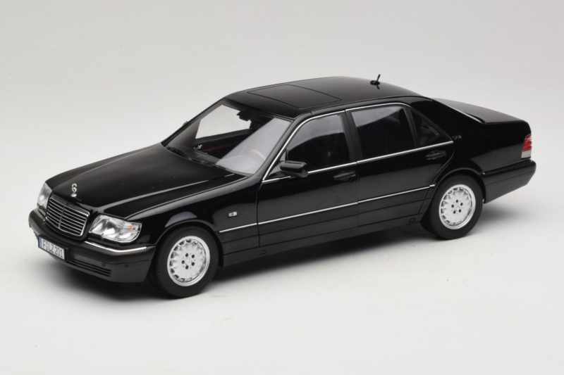 Mercedes S-Class W140 S600 Obsidian Black Metallic Norev 1:18 183045 Metaal