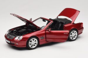 Mercedes SL 500 R230 Red Metallic Gelimiteerde Editie Norev 1:18 183841 Metaal — afbeelding 2 van 8