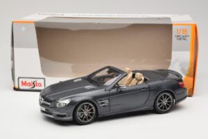 Mercedes SL65 AMG Black Series R230 Matte Black Maisto 1:18 36198 Metaal — afbeelding 8 van 8