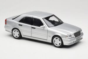 Mercedes C36 AMG W202 Silver Metallic Norev 1:18 183380 Metaal — afbeelding 6 van 8