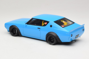 Nissan Skyline 2000 GT-R KPGC110 LB Works Blauw Otto 1:18 OT1210 Hars — afbeelding 4 van 6