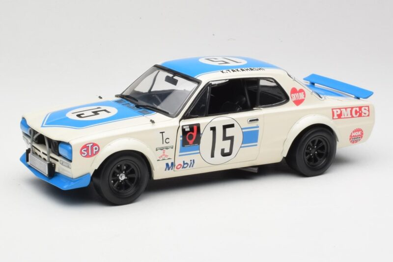 Nissan Skyline 2000GT-R KPGC10 #15 K. Takahashi Nissan Works JTCC 1972 Kyosho 1:18 08122B Metaal