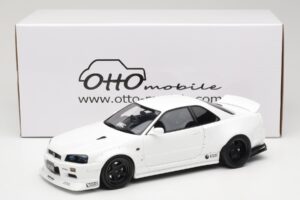 Nissan Skyline GT-R BNR34 by KRC Pearl White Otto 1:18 OT1135 Hars — afbeelding 6 van 6