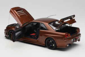 Nissan Skyline GT-R R34 Customized Metallic Bronze MotorHelix 1:18 M83414 Metaal — afbeelding 5 van 8
