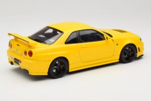 Nissan Skyline GT-R R34 Customized Version Geel MotorHelix 1:18 M83412 Metaal — afbeelding 3 van 8