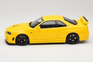 Nissan Skyline GT-R R34 Customized Version Geel MotorHelix 1:18 M83412 Metaal — afbeelding 4 van 8