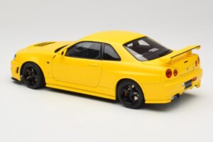 Nissan Skyline GT-R R34 Customized Version Geel MotorHelix 1:18 M83412 Metaal — afbeelding 7 van 8