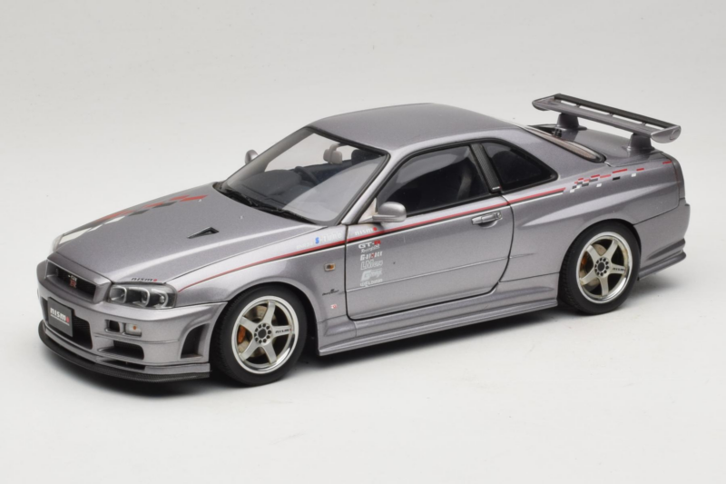 Nissan Skyline GT-R R34 Nismo S-Tune Zilver AUTOart 1:18 77358 Metaal
