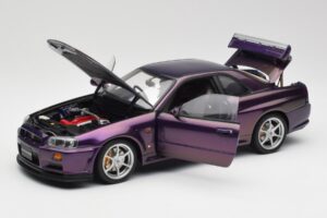 Nissan Skyline GT-R R34 V-Spec Midnight Paars AUTOart 1:18 77305 Metaal — afbeelding 2 van 8