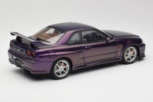 Nissan Skyline GT-R R34 V-Spec Midnight Paars AUTOart 1:18 77305 Metaal — afbeelding 3 van 8