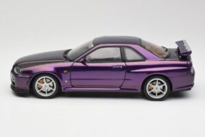 Nissan Skyline GT-R R34 V-Spec Midnight Paars AUTOart 1:18 77305 Metaal — afbeelding 4 van 8