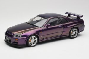 Nissan Skyline GT-R R34 V-Spec Midnight Paars AUTOart 1:18 77305 Metaal