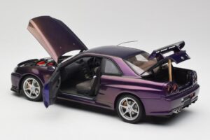 Nissan Skyline GT-R R34 V-Spec Midnight Paars AUTOart 1:18 77305 Metaal — afbeelding 5 van 8