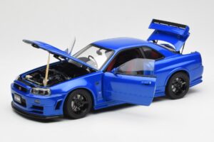 Nissan Skyline GT-R R34 NISMO Z-Tune Bayside Blauw AUTOart 1:18 77354 Composiet — afbeelding 2 van 8