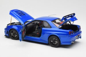 Nissan Skyline GT-R R34 NISMO Z-Tune Bayside Blauw AUTOart 1:18 77354 Composiet — afbeelding 5 van 8