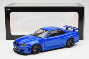 Nissan Skyline GT-R R34 NISMO Z-Tune Bayside Blauw AUTOart 1:18 77354 Composiet — afbeelding 8 van 8