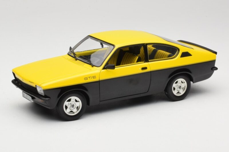 Opel Kadett C GT/E Geel & Zwart Minichamps 1:18 180045521 Metaal
